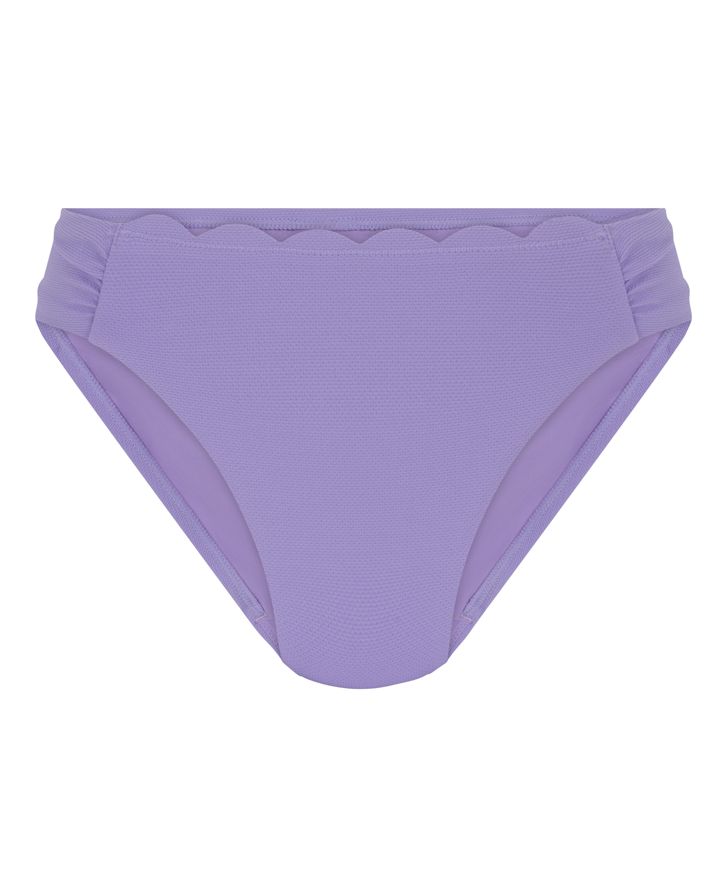 Majtki Bikini Wysoko Krojona Scallop, Fioletowy