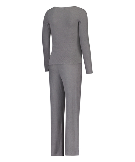 Piżama ciążowa Brushed Rib, Szary