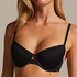 Usztywniony biustonosz push-up z fiszbinami Essential, Czarny
