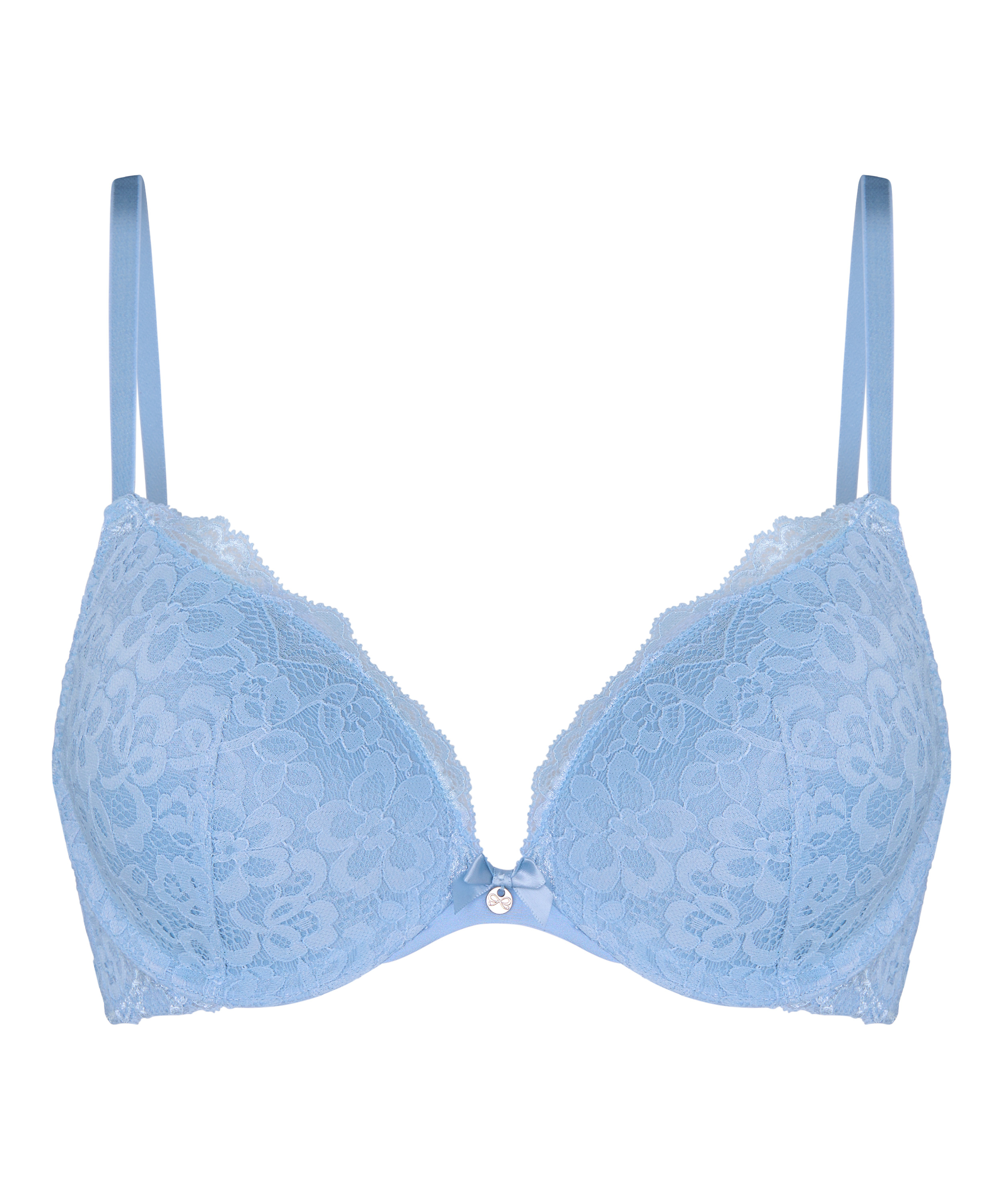 Wyściełany biustonosz push-up z fiszbinami Marine, Niebieski, main