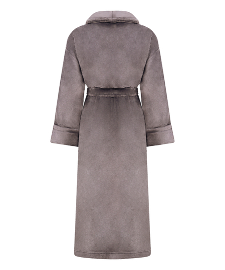 Miękki szlafrok polarowy, Szary