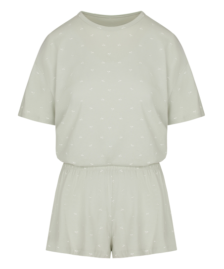 Zestaw piżamowy z bawełny, Zielony