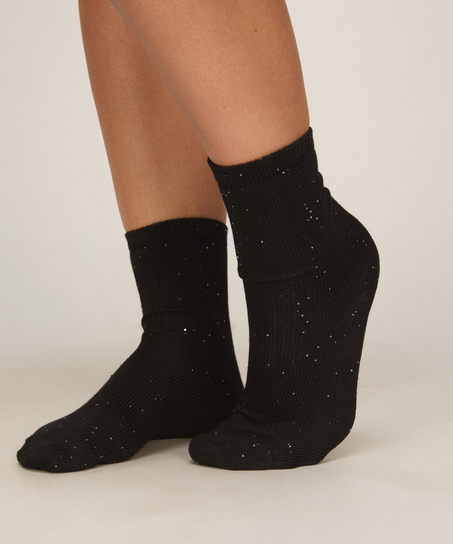 Skarpety Sequin Crew, Czarny
