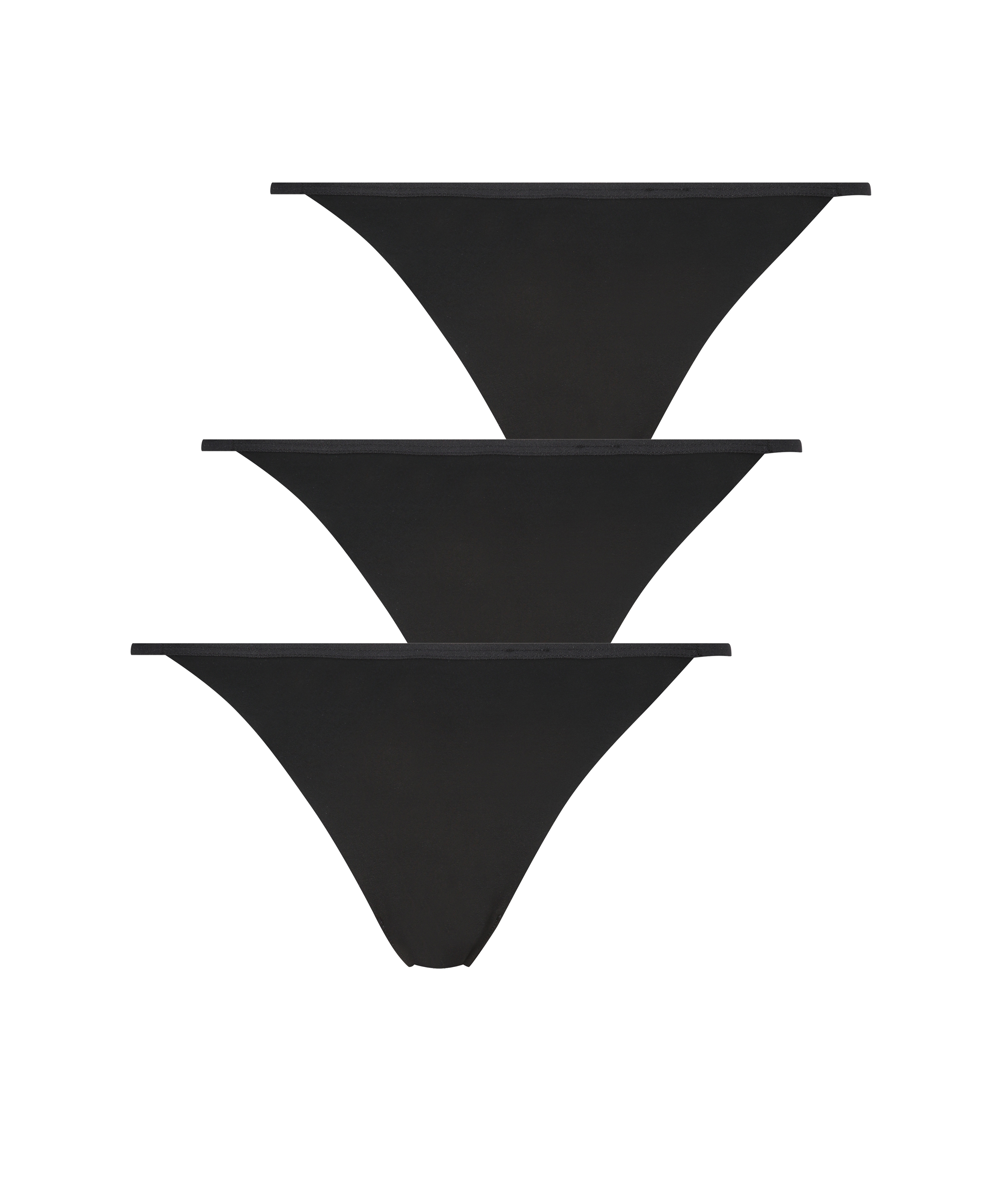 Niewidoczne stringi 3 pary, Czarny, main