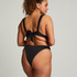 Majtki Bikini Wysoko Krojona Luxe, Czarny