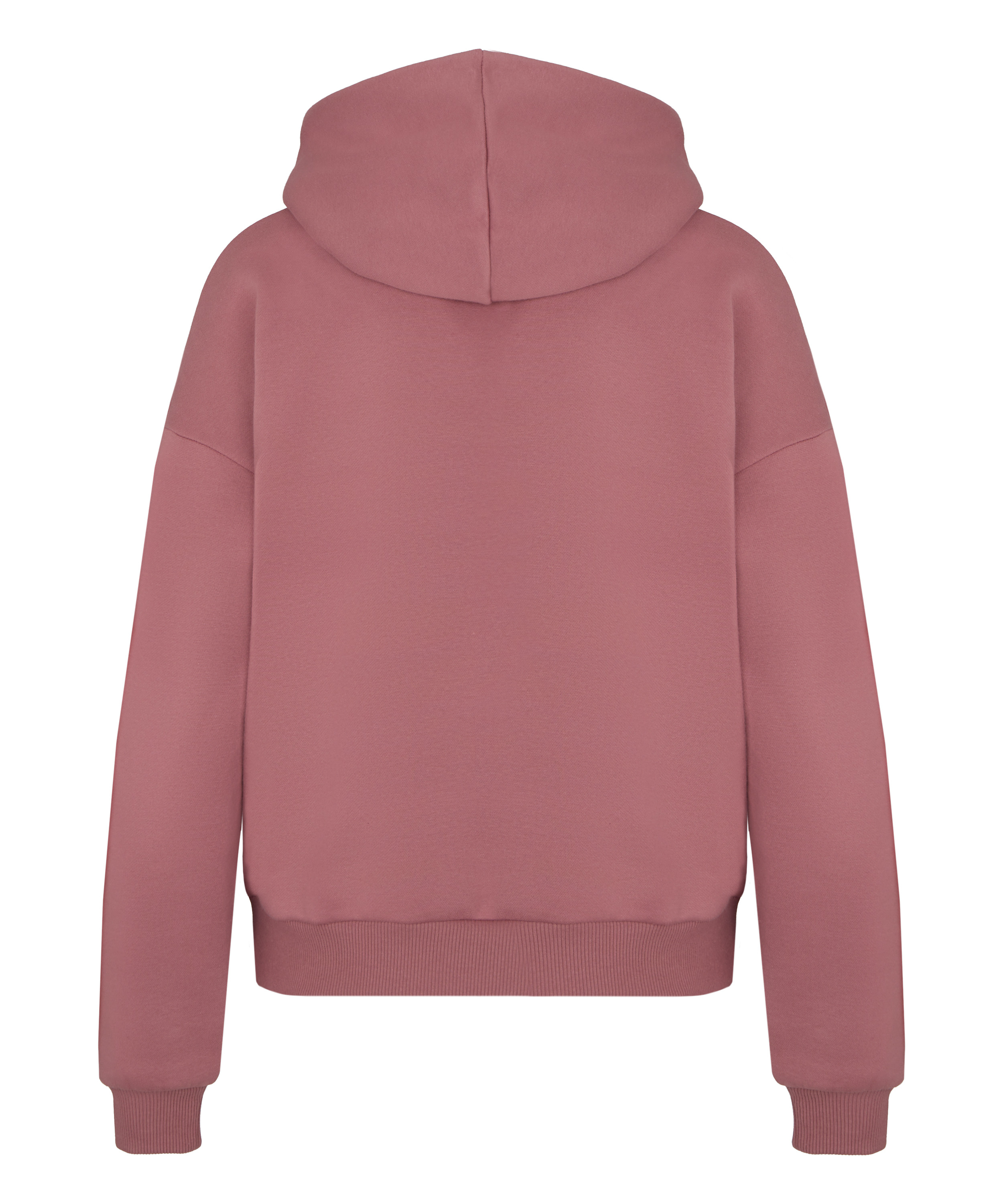 Bluza z Kapturem z Czesanej Dzianiny Dresowej, R&oacute;żowy, main