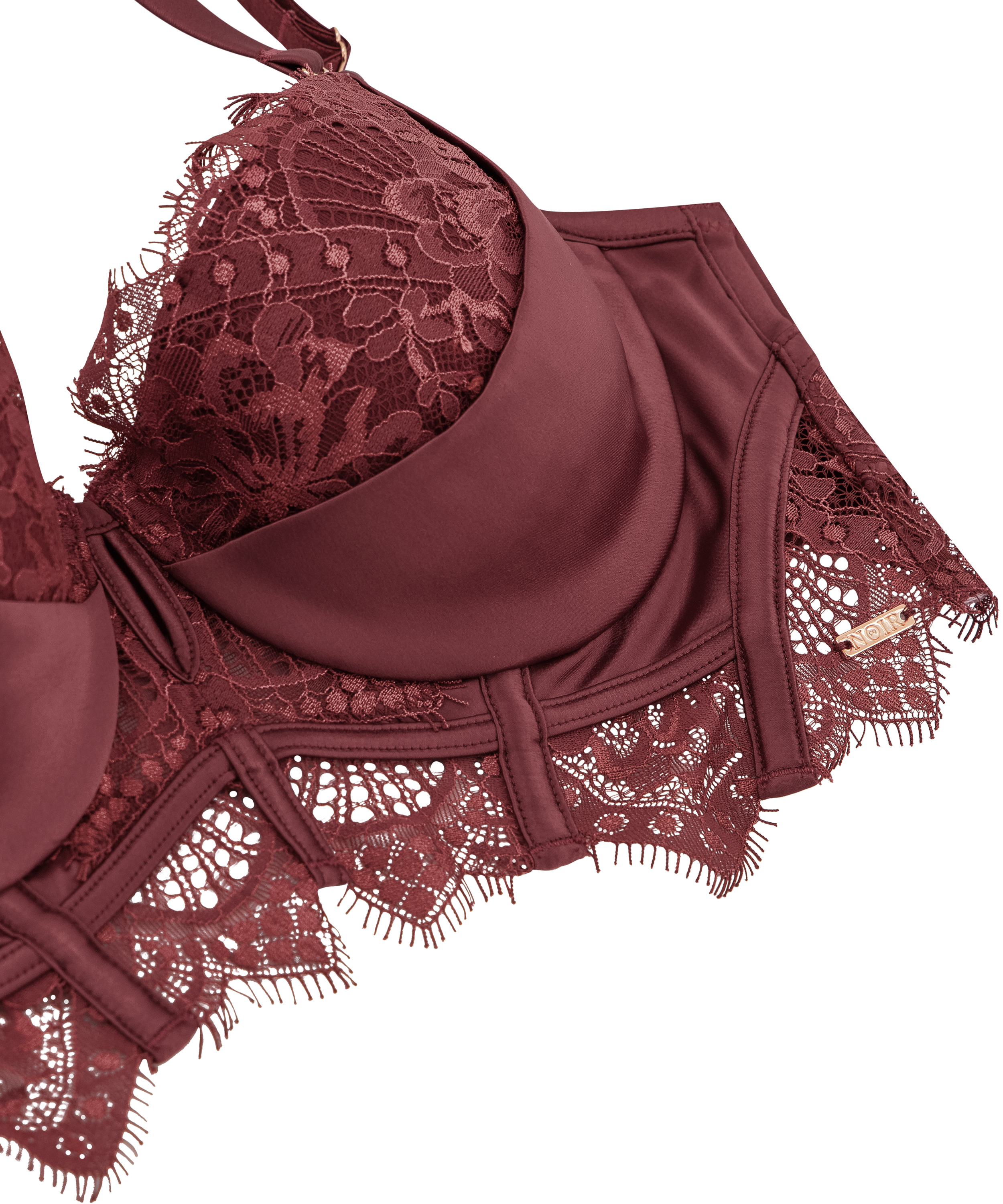 Zoe Padded Longline Underwired Bra, Czerwony, main