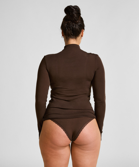 super miękki golf z kaszmirem top, Brązowy