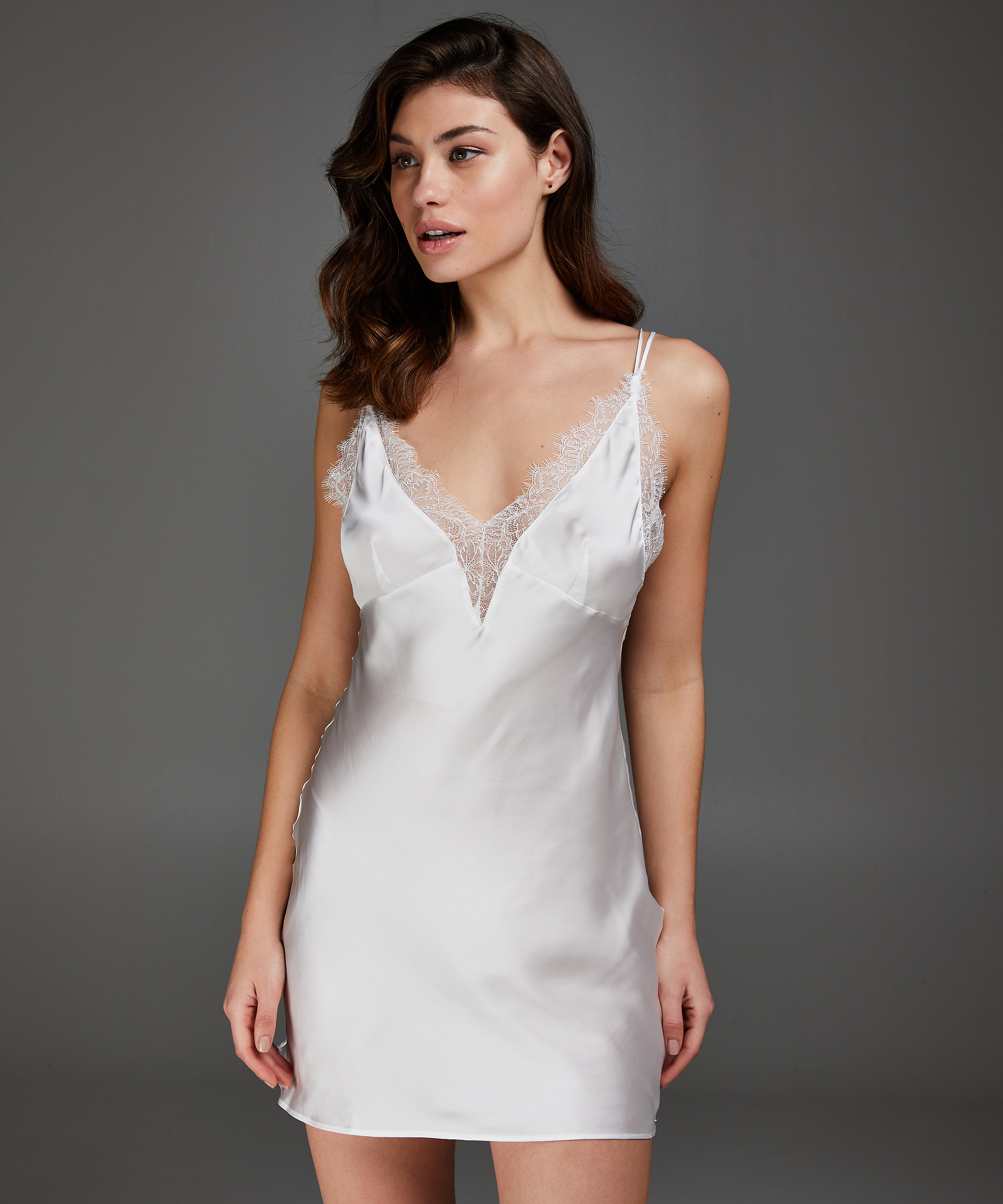 Satynowa halka Lily, Biały, main