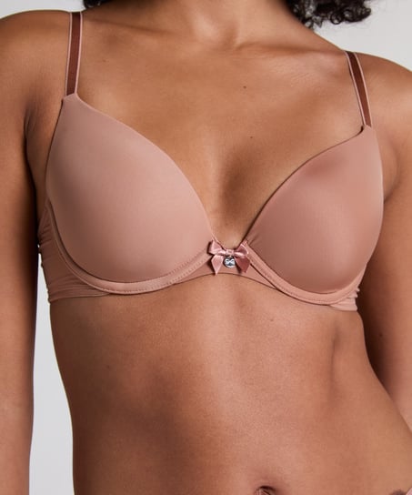 Biustonosz usztywniany z fiszbinami Plunge, Brązowy