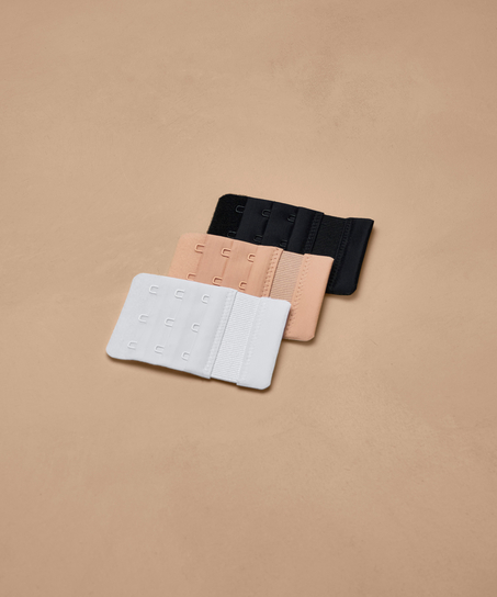 3-pak przedłużek do biustonosza, Biały