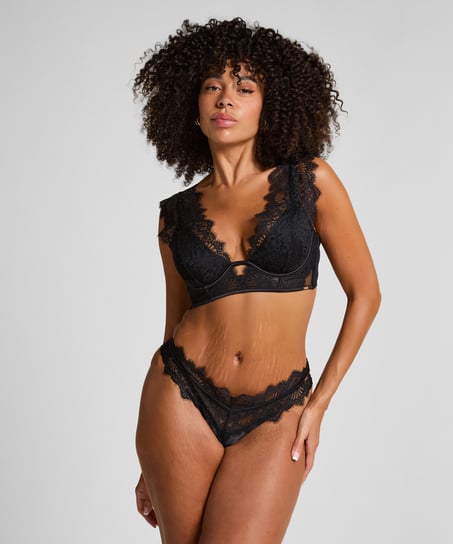 Usztywniany zabudowany biustonosz z fiszbinami Zoe, Czarny