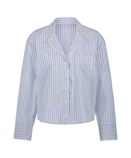 Bawełniana g&oacute;ra od piżamy, Niebieski