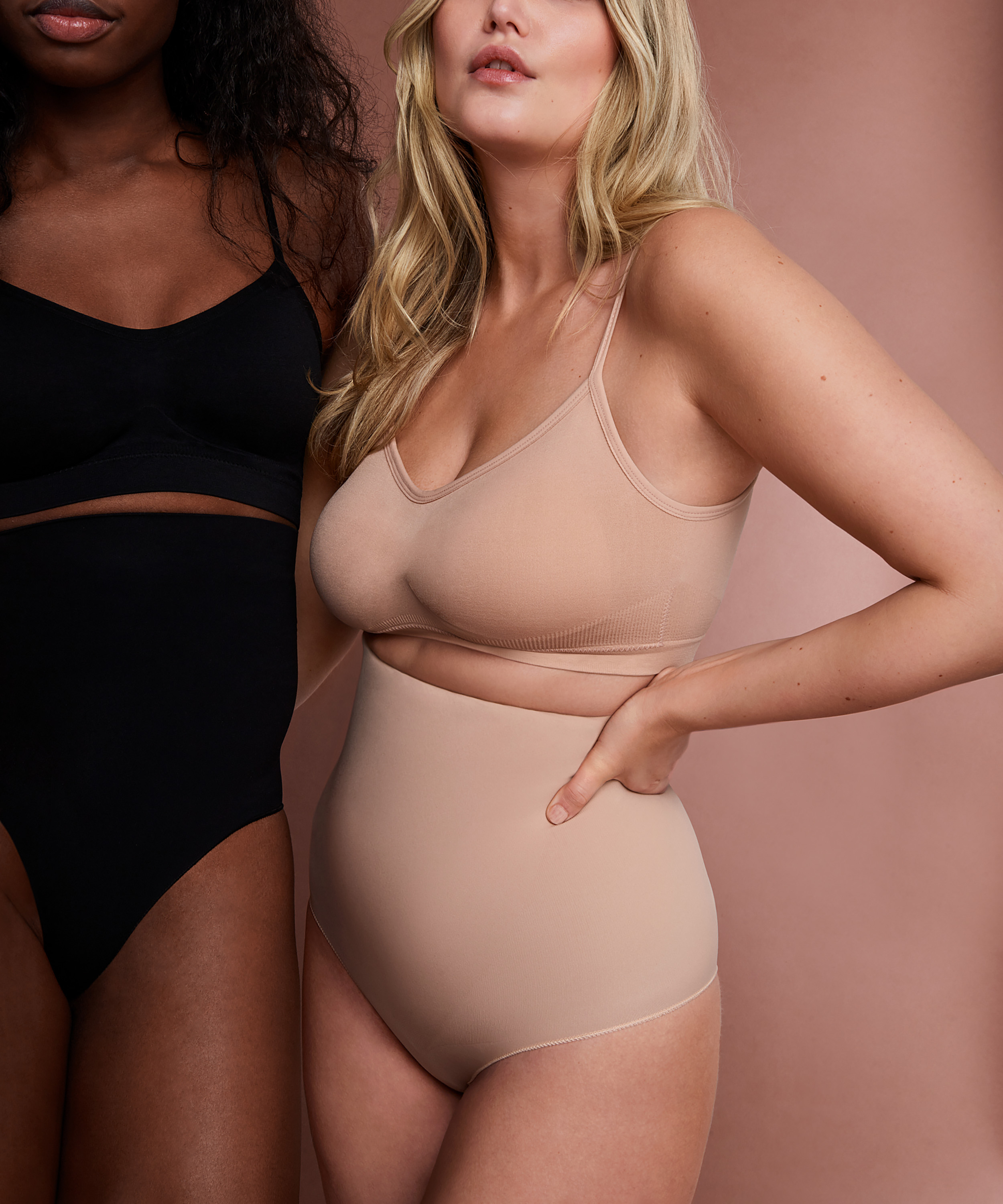 Bezszwowe, wzmacniające figi z wysokim stanem, Beżowy, main