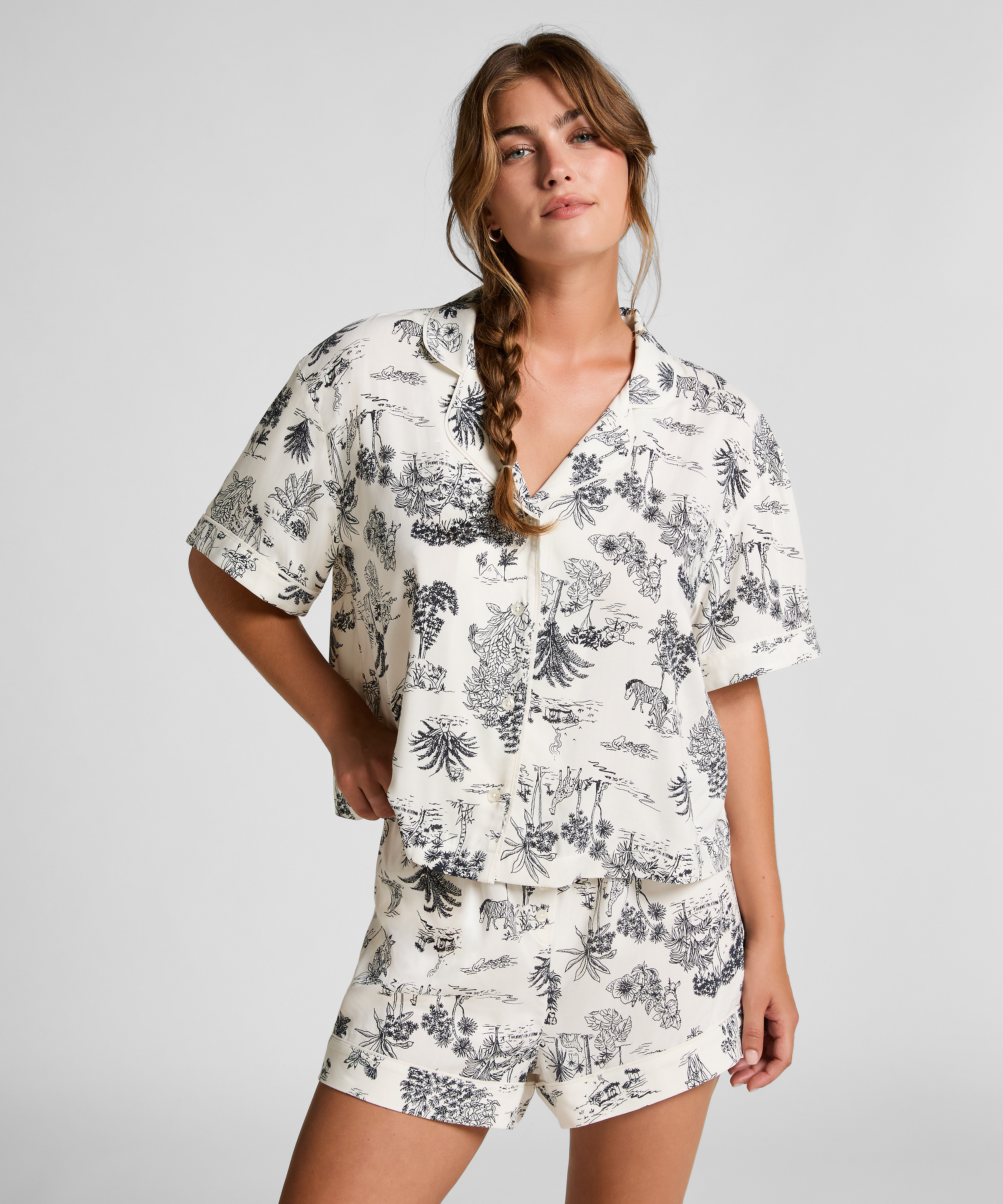 Tkane szorty, Biały, main