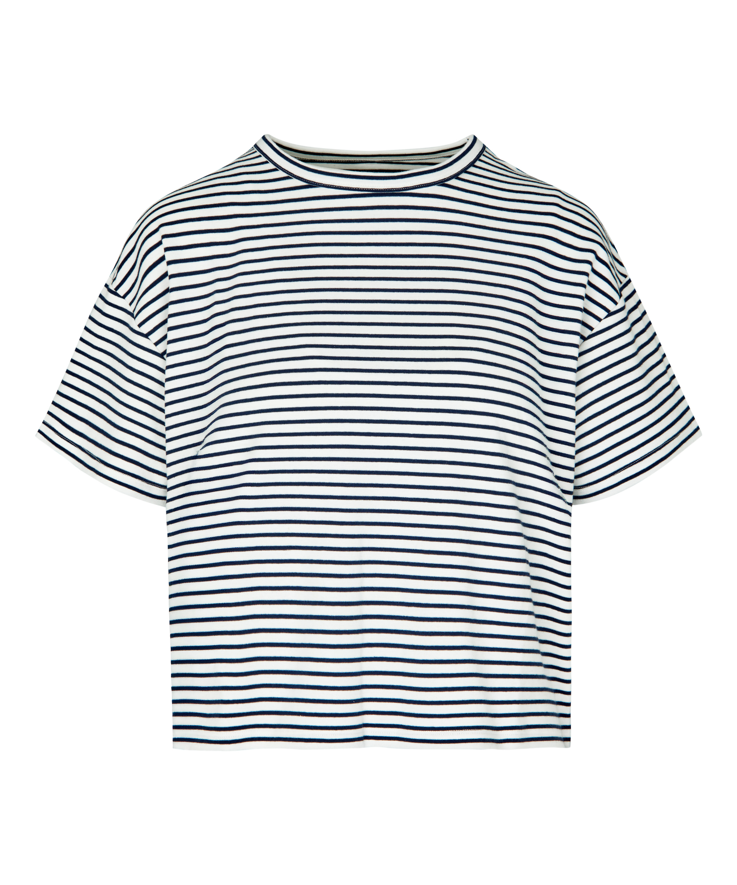 Top Piżamowy w Paski Jersey, Niebieski, main