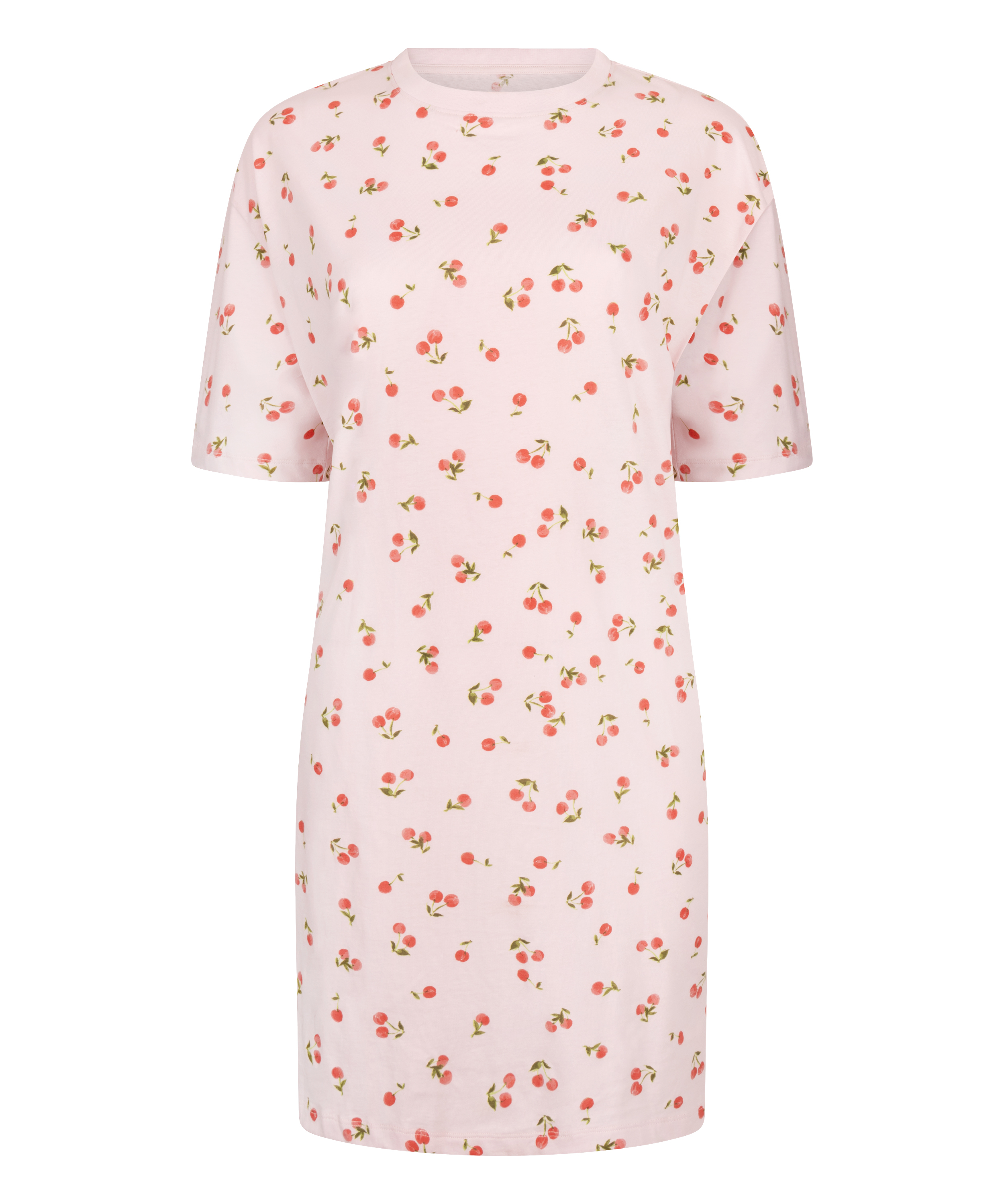 Koszula nocna z okrągłym dekoltem, R&oacute;żowy, main