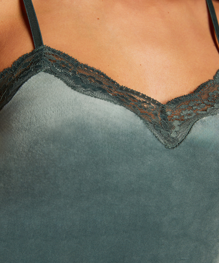 Top z aksamitnej koronki, Zielony