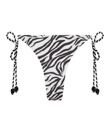 Majtki Bikini Cheeky Tanga Doha Zebra, Biały