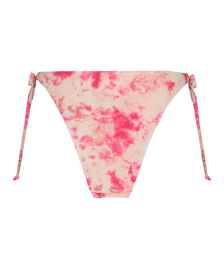 D&oacute;ł od bikini z wysokim wycięciem Tie Dye, R&oacute;żowy