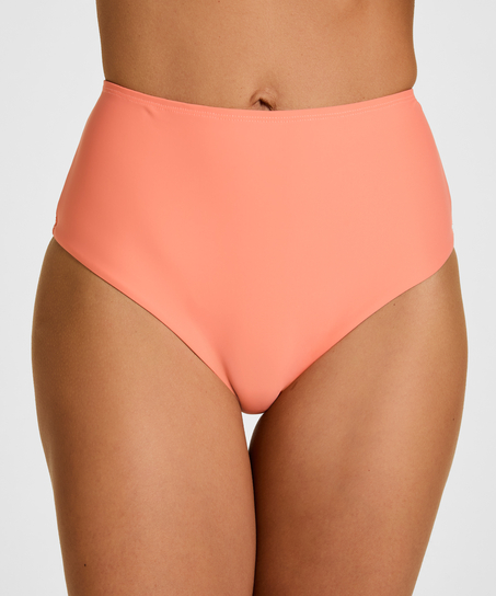 Wysokie Modelujące Majtki Bikini Luxe, Pomarańczowy