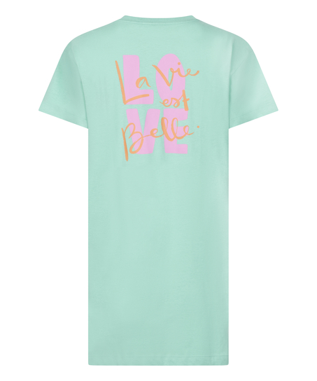 Koszula nocna z okrągłym dekoltem, Zielony