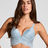 Biustonosz Push‑Up typu Longline Rosie, Niebieski