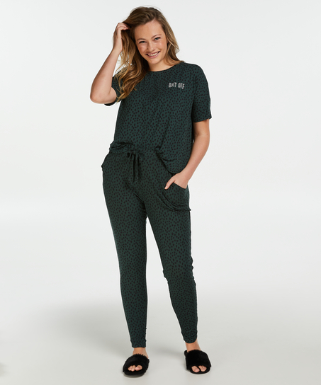 Loose-fitting Pajama Pants, Zielony