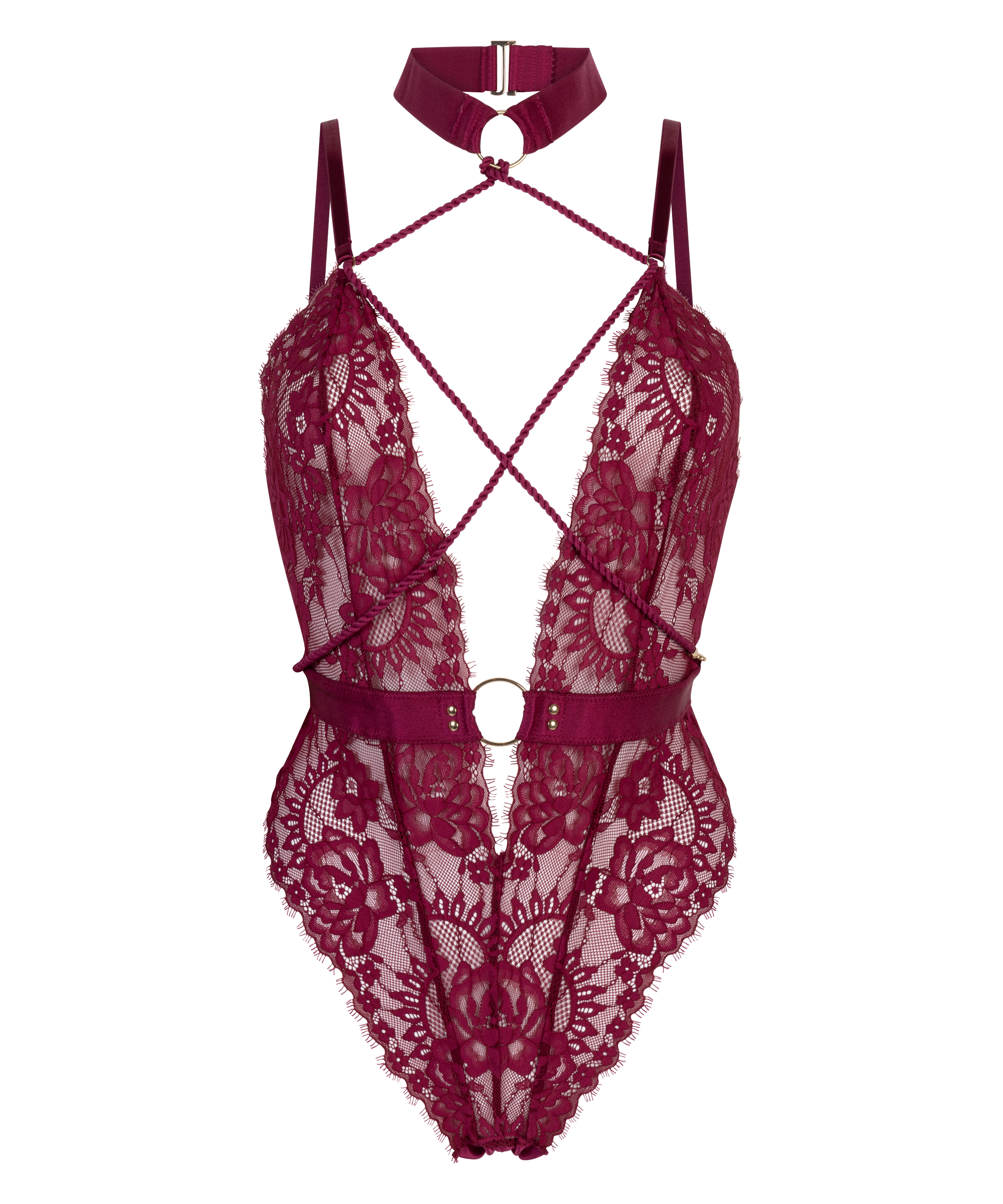 Body z otwartym krokiem Brandy Private, Czerwony, main