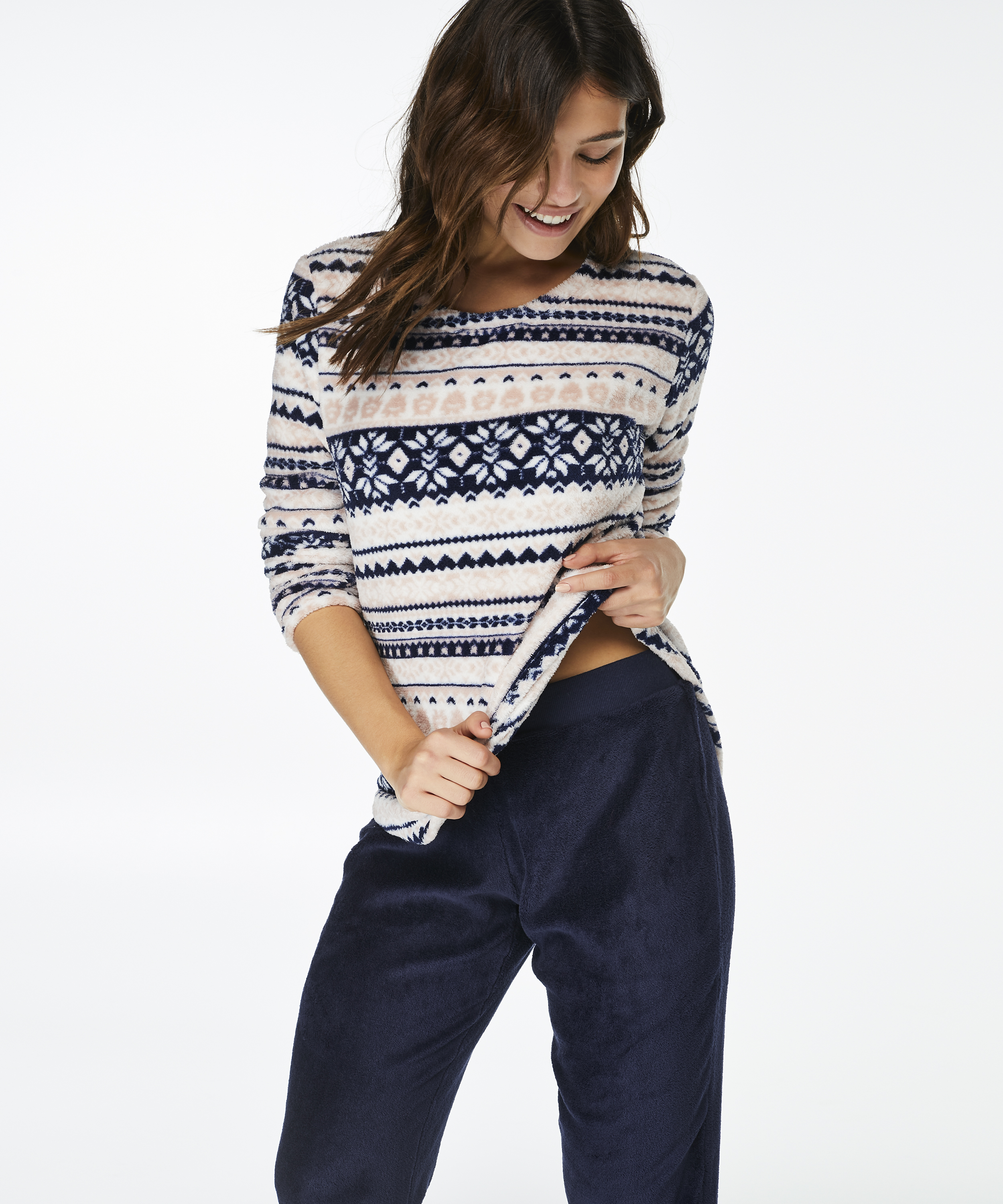 PJ Fleece Fairisle, Różowy, main