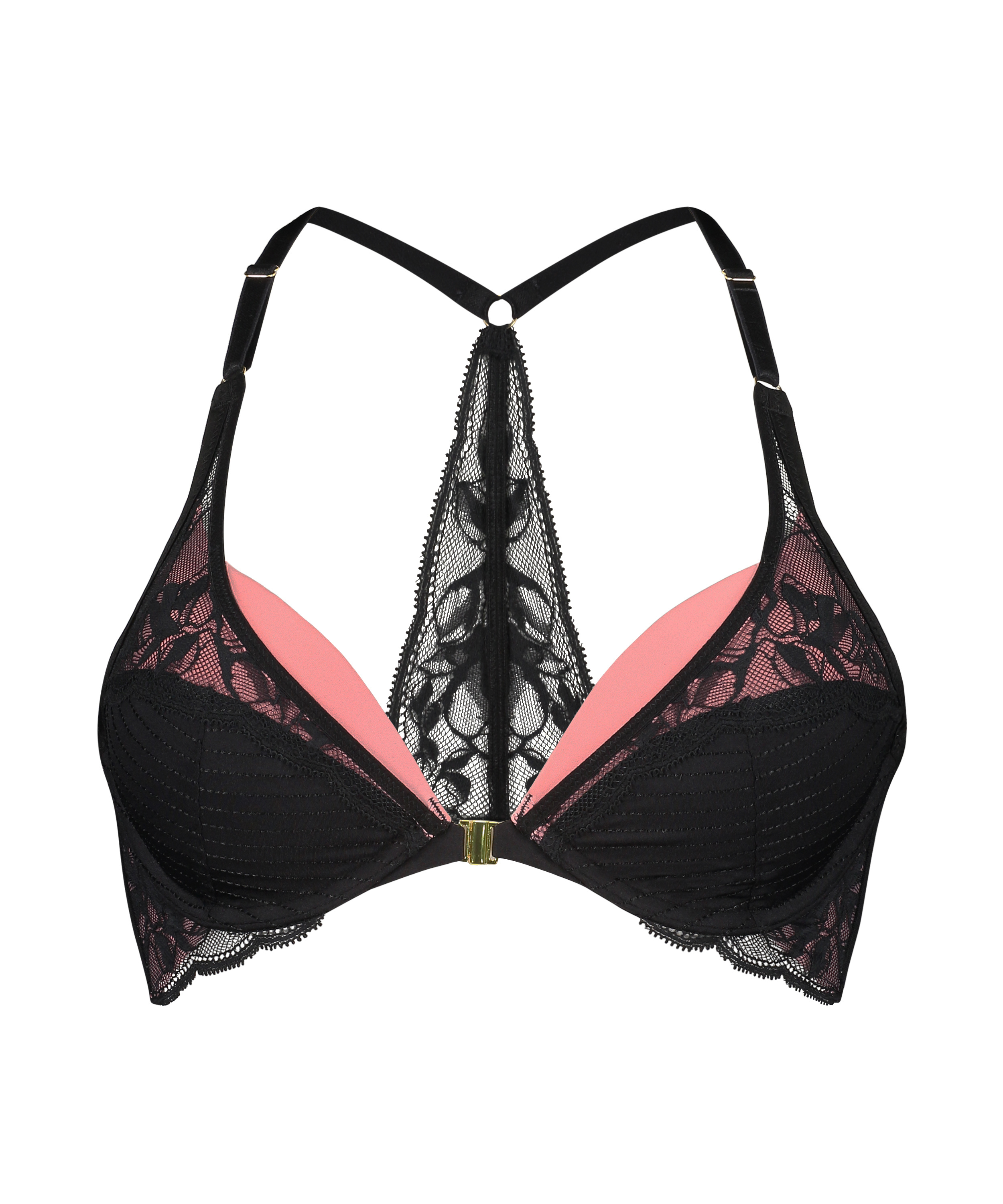 Usztywniony biustonosz push-up z fiszbinami Marit, Czarny, main