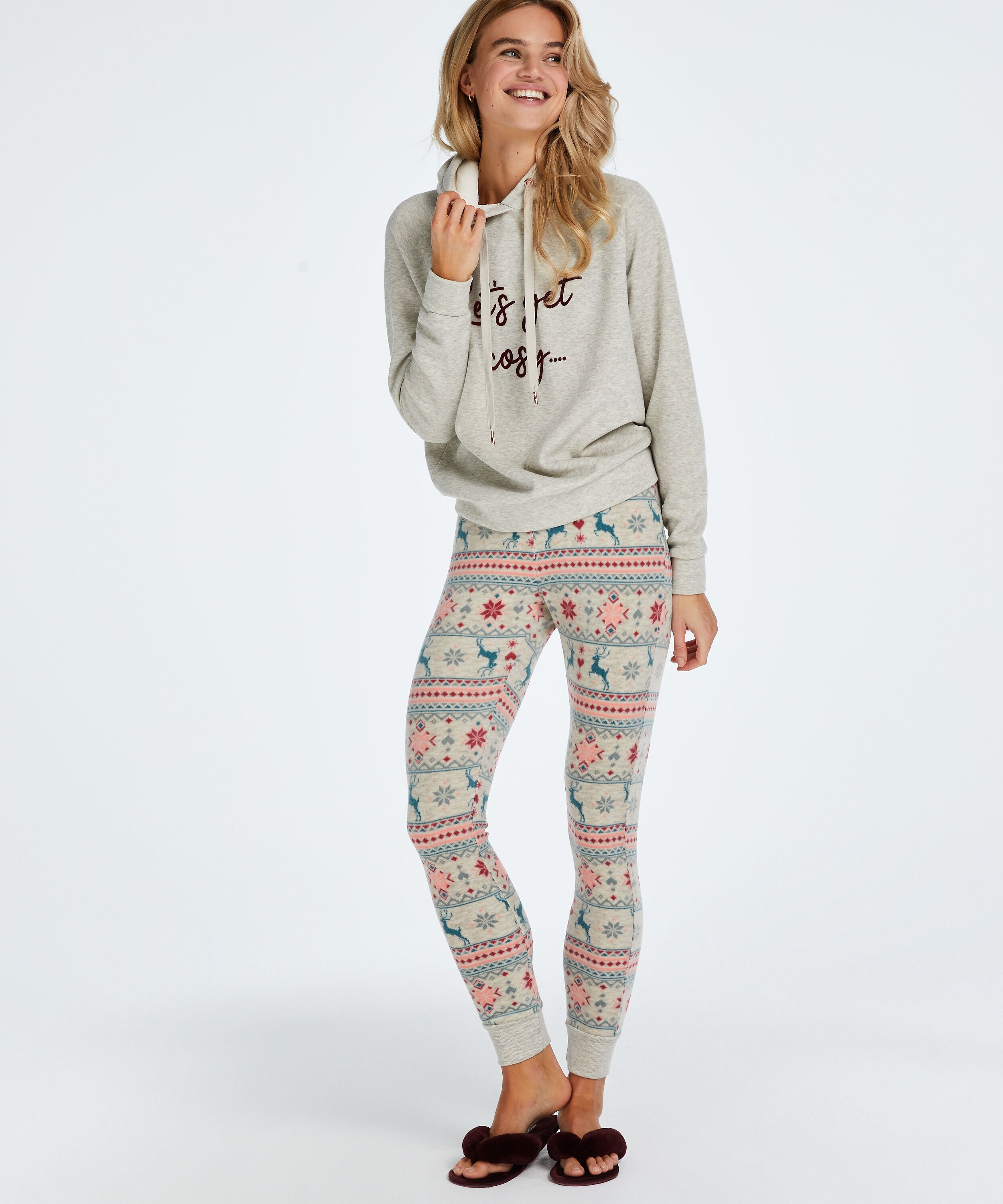 Micro Fleece Leggings, Beżowy