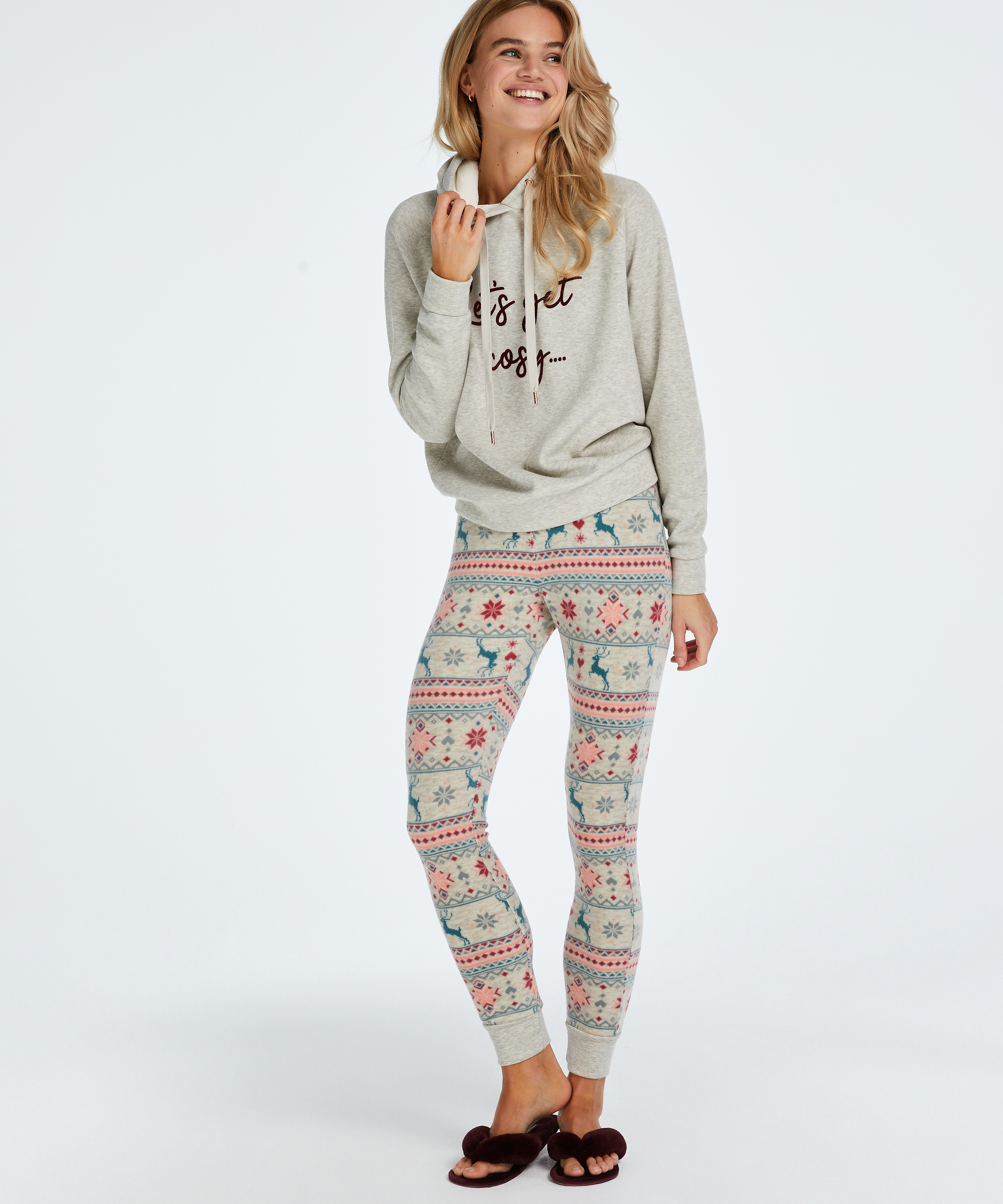 Micro Fleece Leggings, Beżowy, main