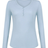 Bluza piżamowa Henley z długim rękawem, Niebieski