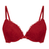 Biustonosz usztywniany push-up z fiszbinami Teddy, Czerwony