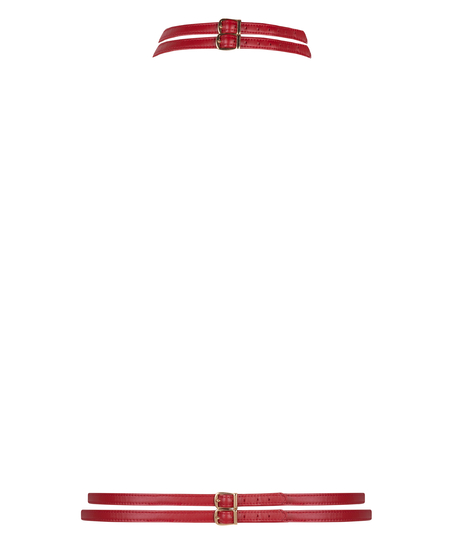 Private Uprząż ze sztucznej sk&oacute;ry, Czerwony