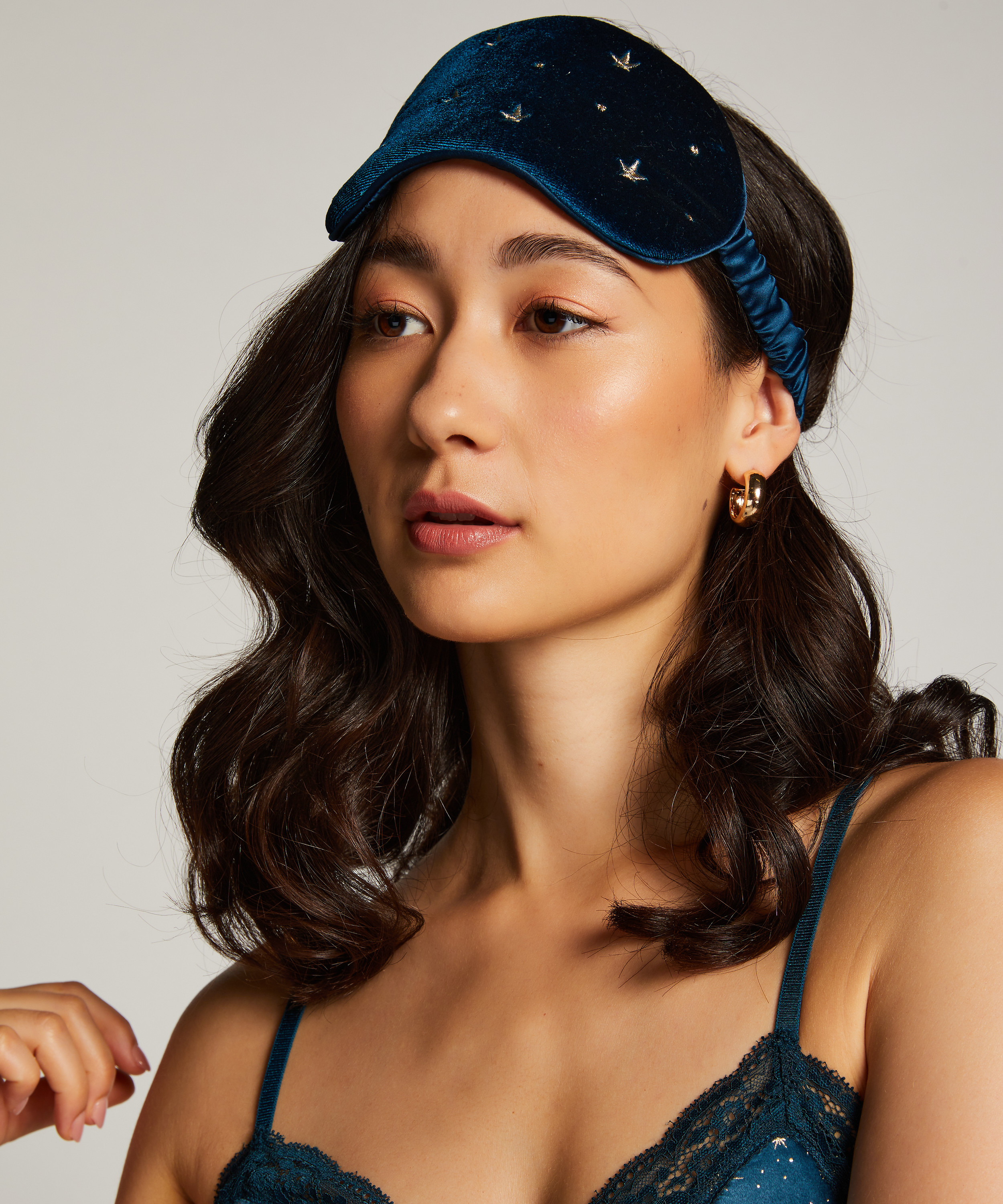 Maska do spania Velours, Zielony, main