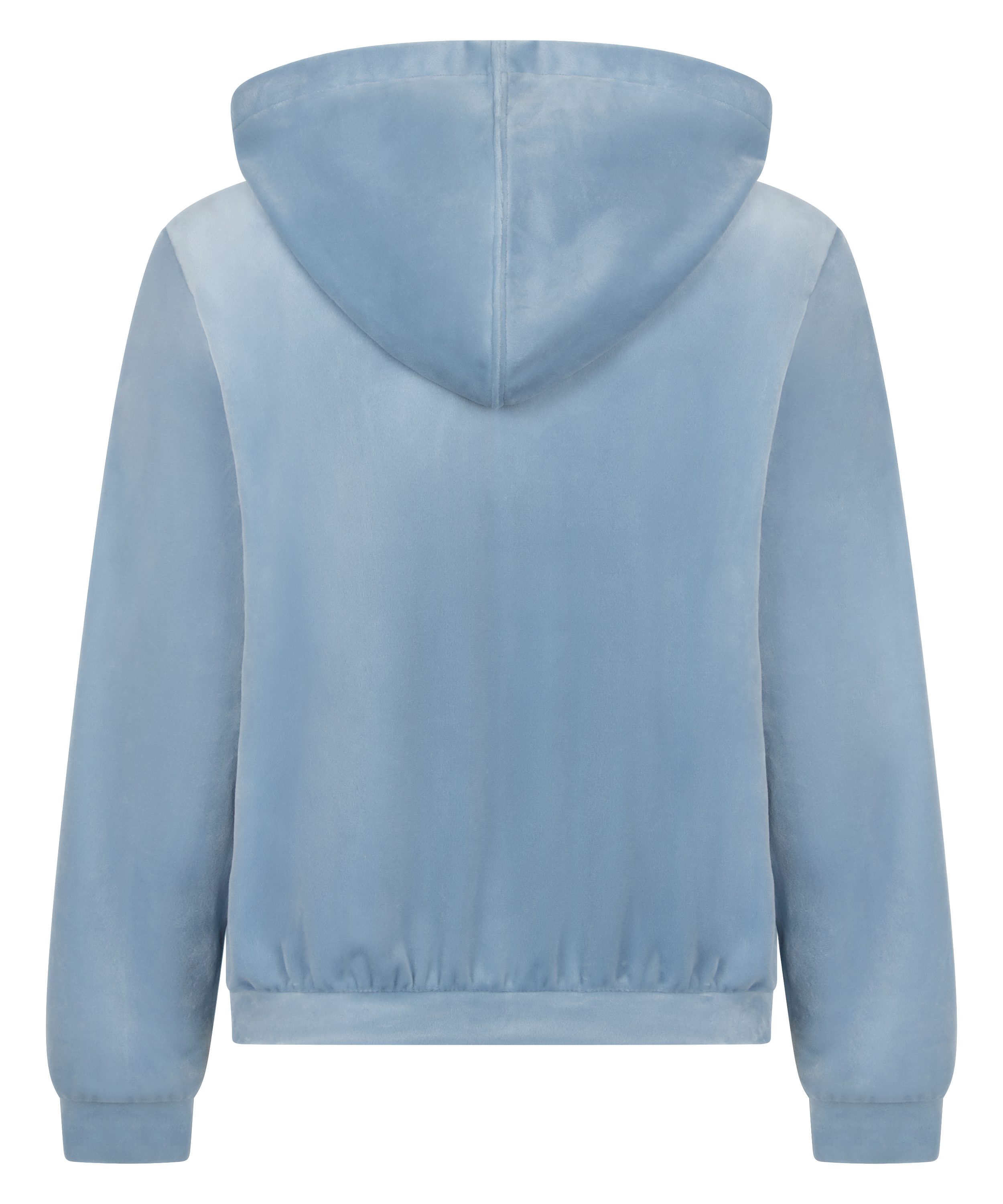 Welurowa bluza z kapturem, Niebieski, main