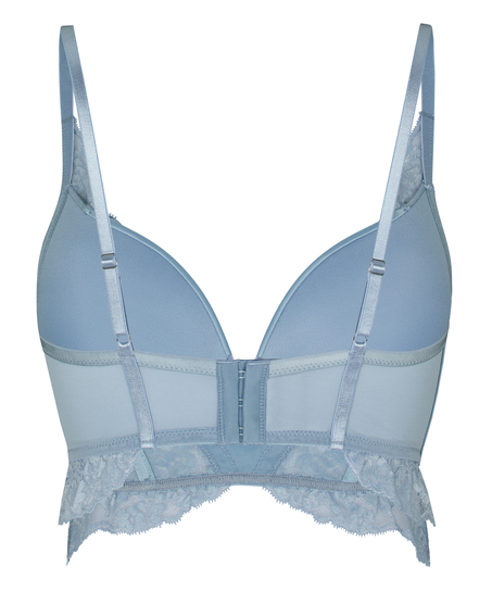 Biustonosz Push‑Up typu Longline Rosie, Niebieski