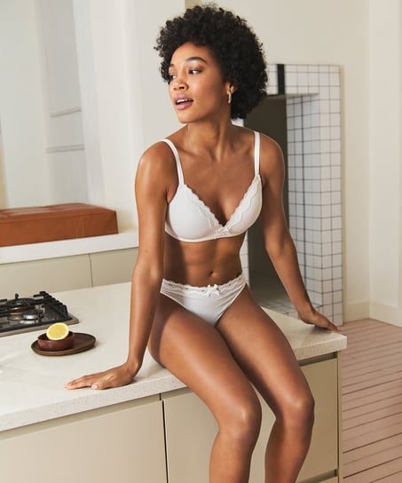 Biustonosz usztywniany bez fiszbin Lola, Biały