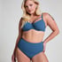 Usztywniany top bikini z fiszbinami Scallop, Niebieski