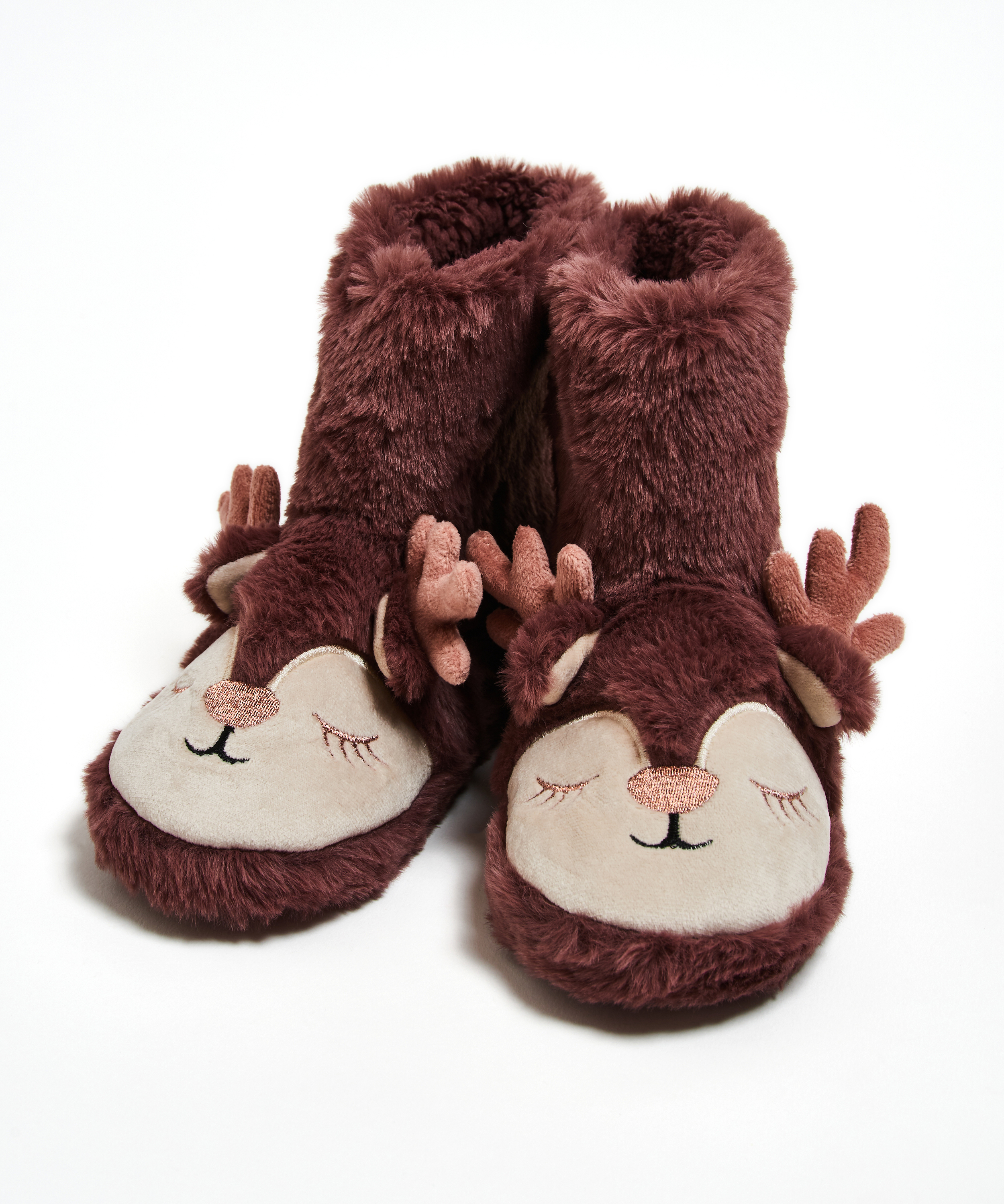 Kids Reindeer Slippers, Fioletowy, main