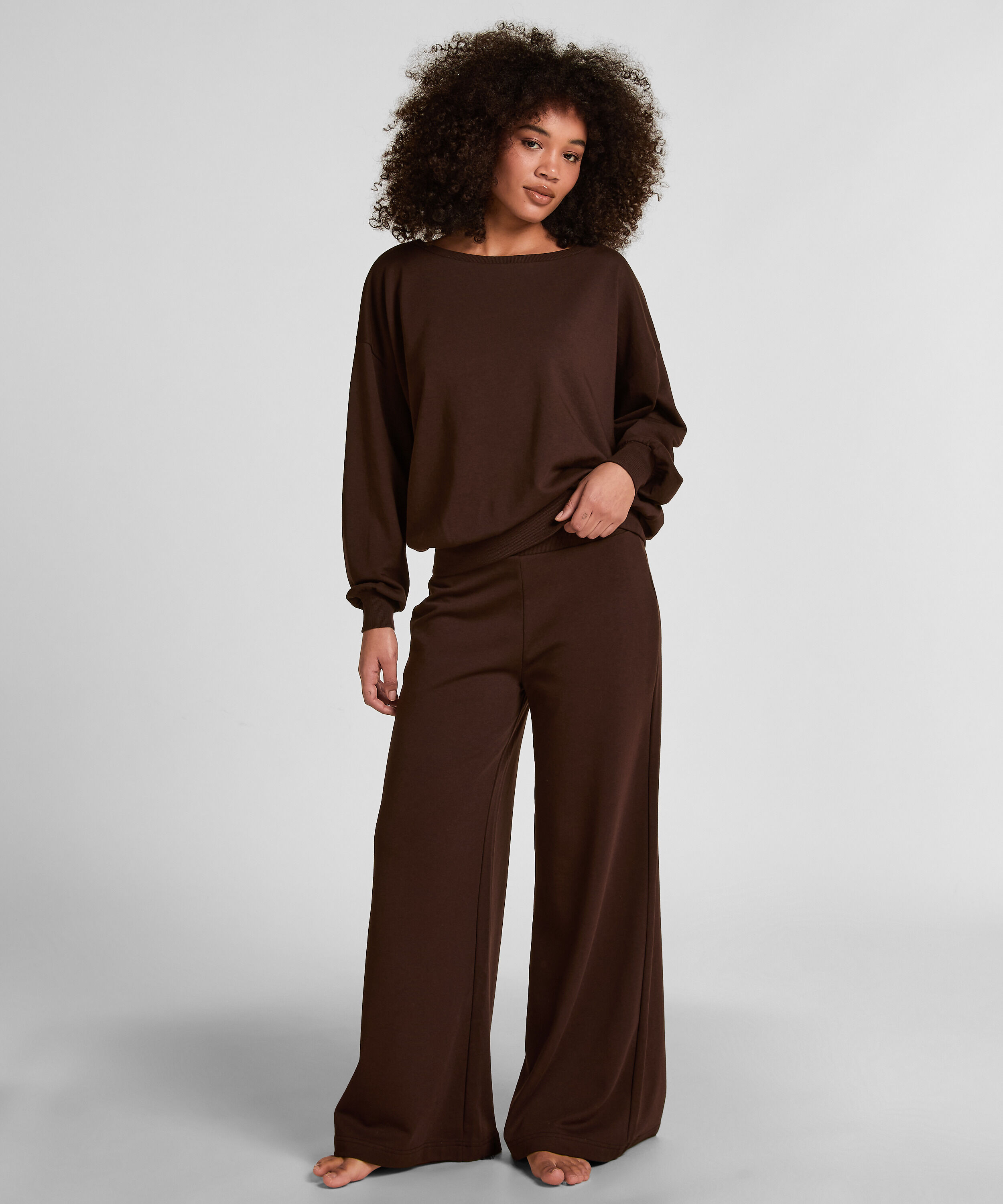 Boatneck Sweater Audrey, Brązowy