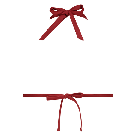 Pagoda triangle bikini top, Czerwony