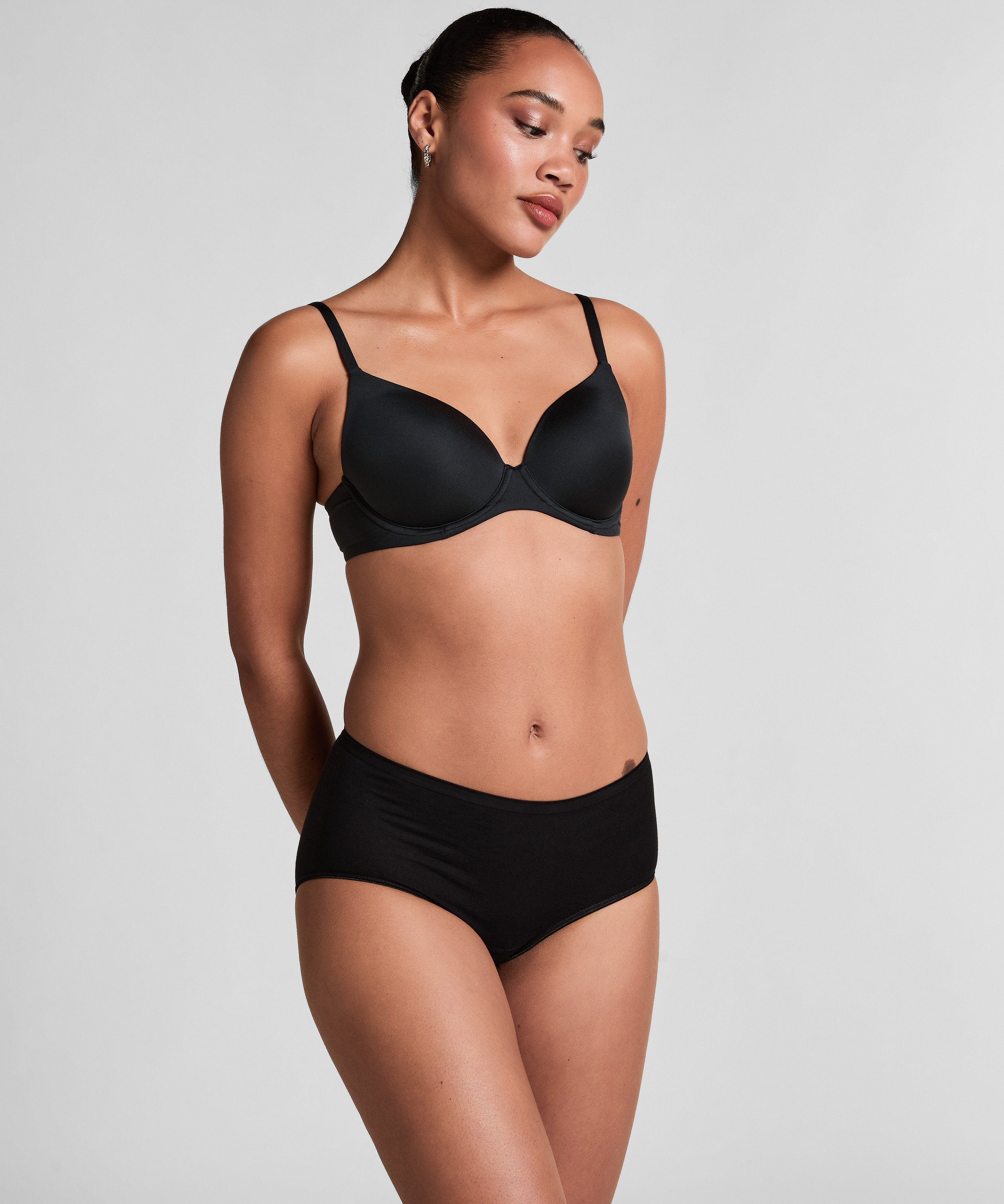 Bawełniane majtki midi Superslip, Czarny, main