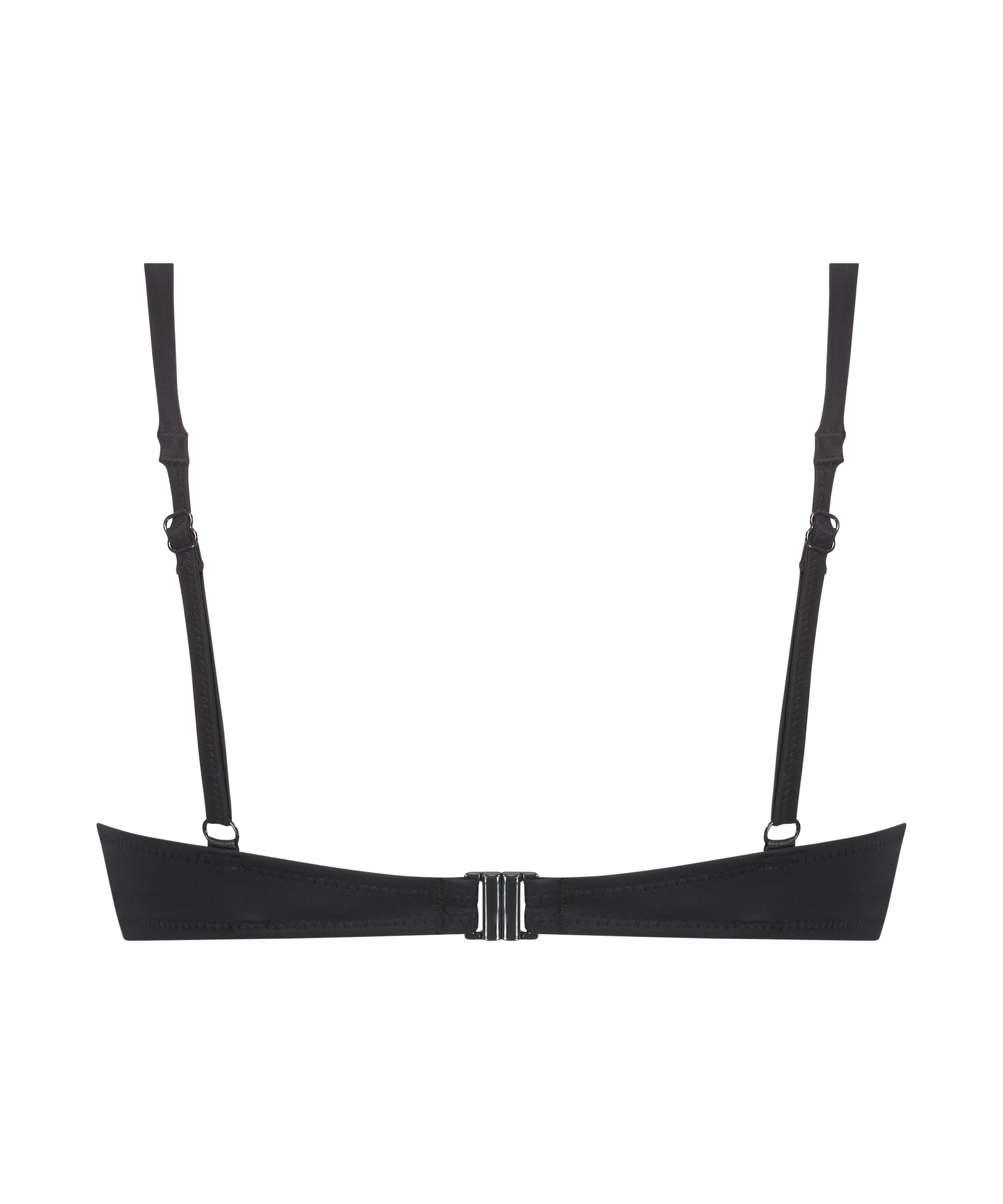 Usztywniany top bikini z fiszbinami Luxe miseczka E+, Czarny, main