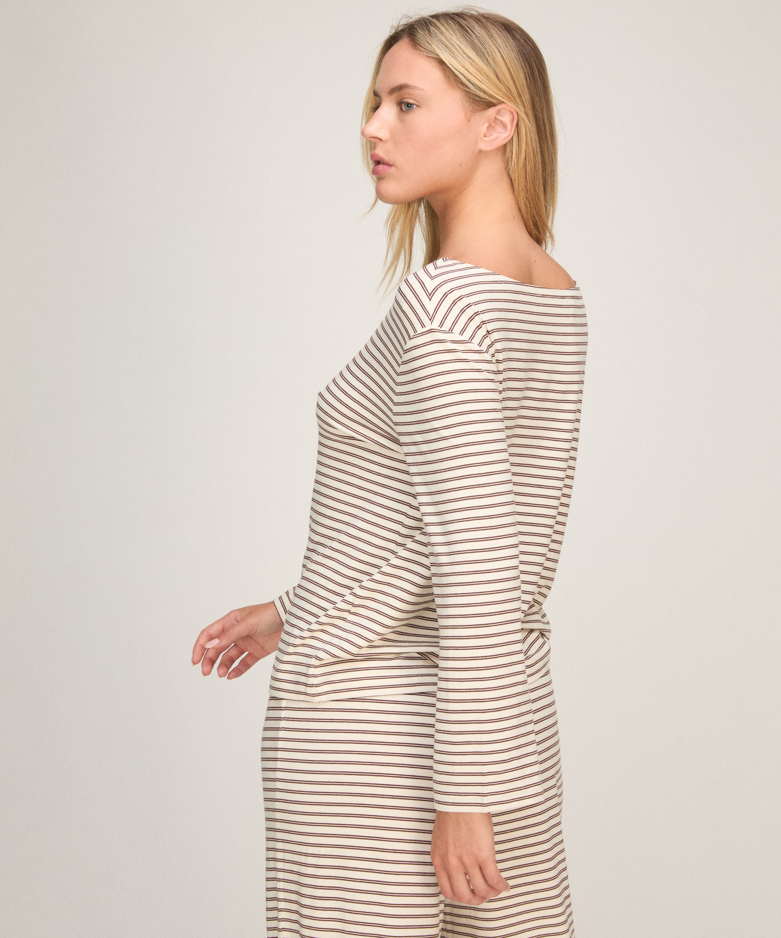 Pyjama Top Loose Jersey, Biały, main