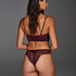 Nadia Padded Underwired Demi-Cup Bra, Czerwony