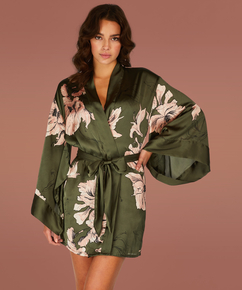 Kimono satynowe Bloom, Zielony