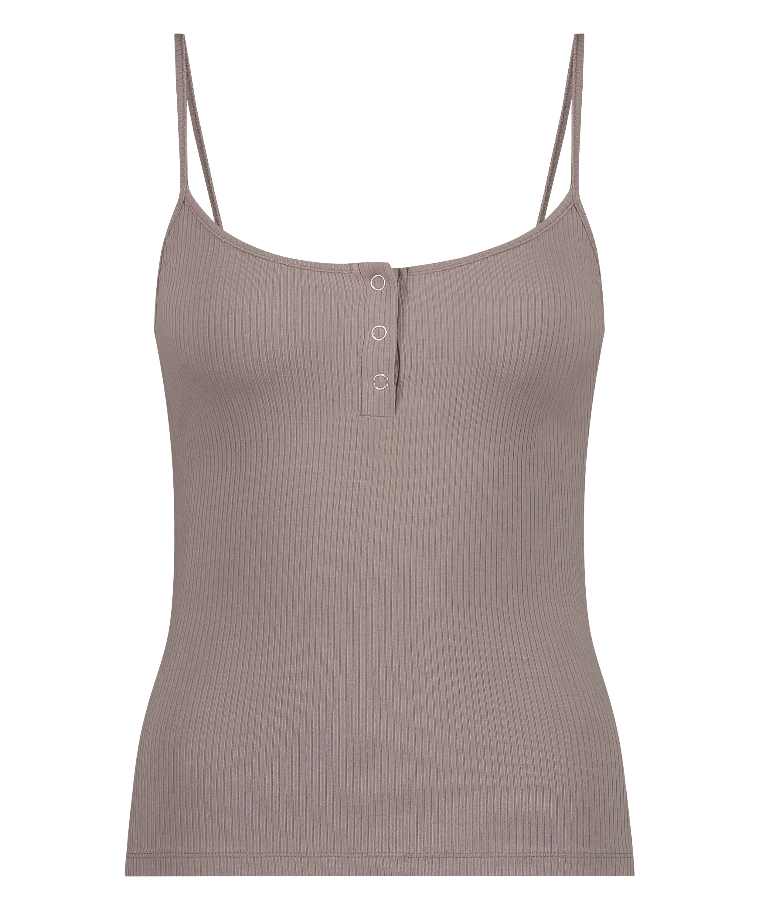 Top bez rękawów z tkaniny w prążki, Brązowy, main